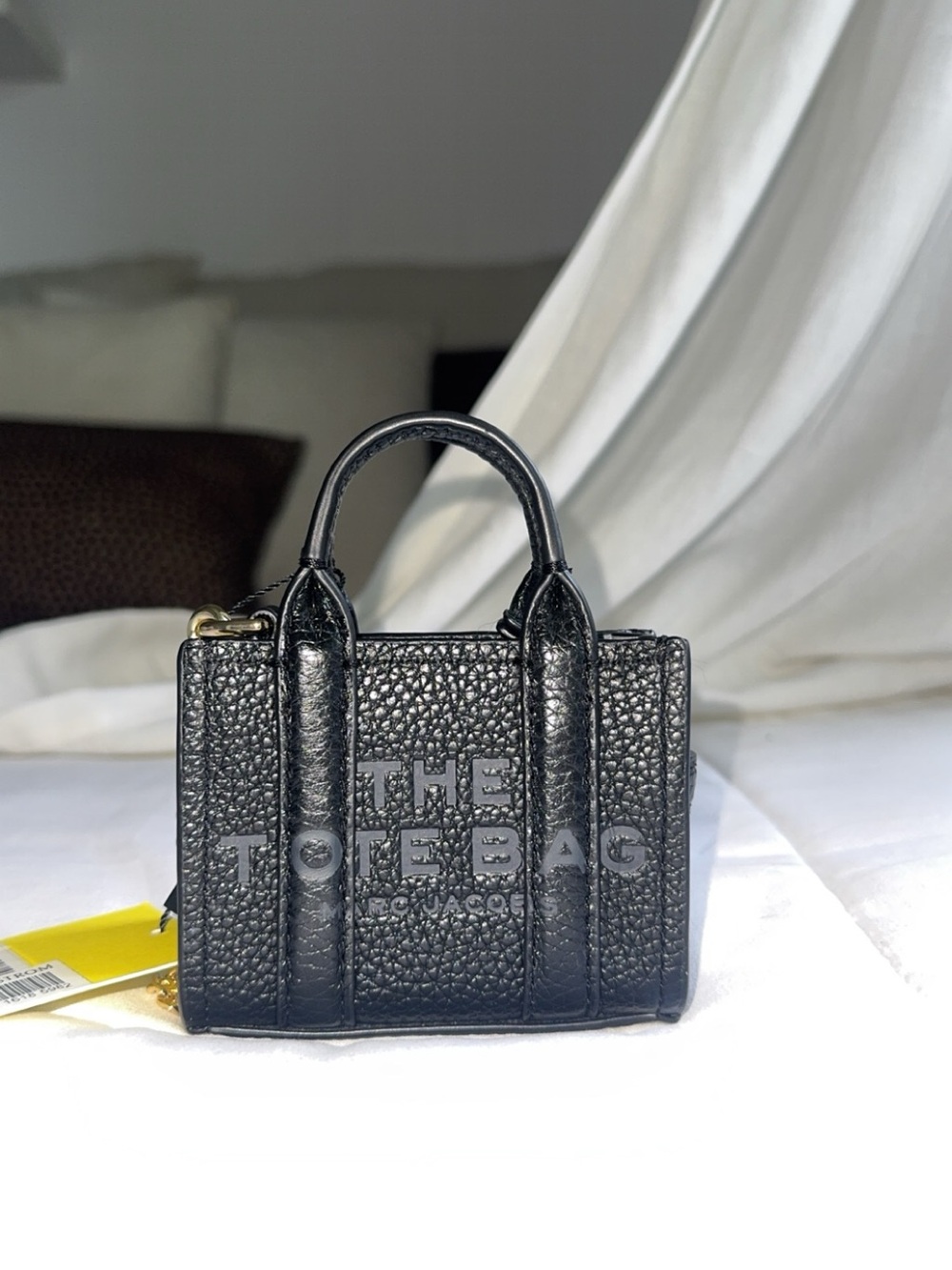 BNWT Marc Jacobs The Nano Leather Tote Bag Charm Black NWT Nordstrom